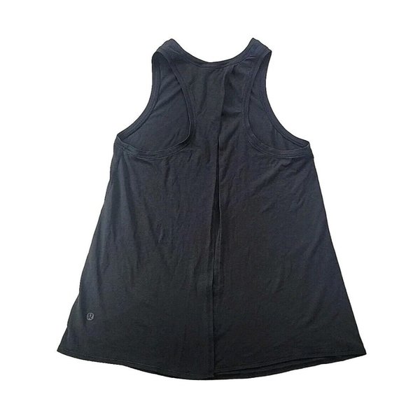 Lululemon Women 6* Black Open Back Tank Top Lightweight Vented Stretch Yoga Gym - Picture 1 of 8